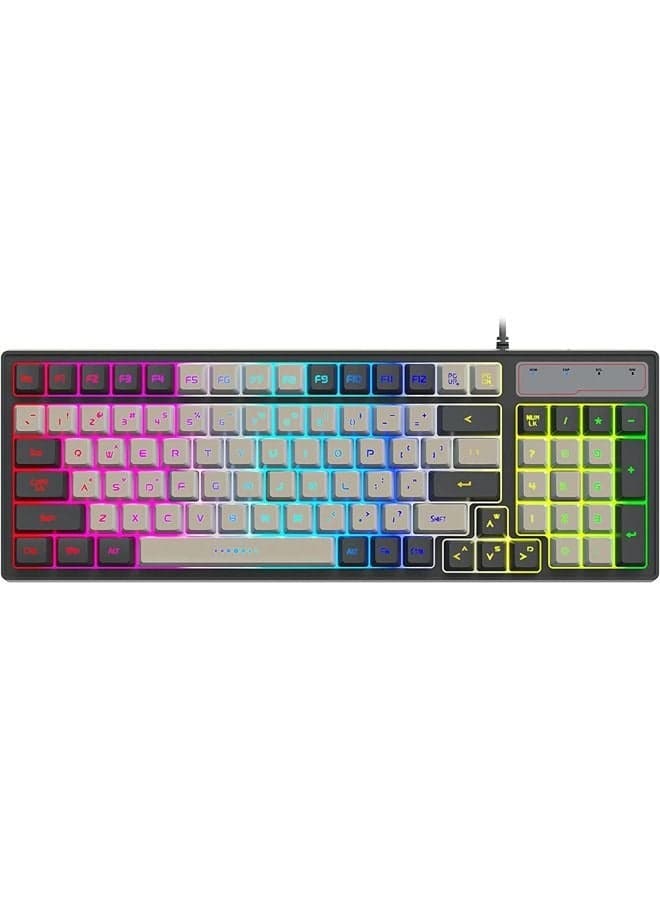 96-key wired film gaming keyboard two-color injection keycap 1.8m line suitable for gamers support customization