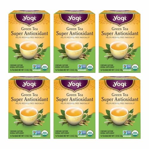 Yogi Tea Green Tea Super Antioxidant 6 Pack Organic Green Tea Blend to Support Overall Health 96 Tea Bags