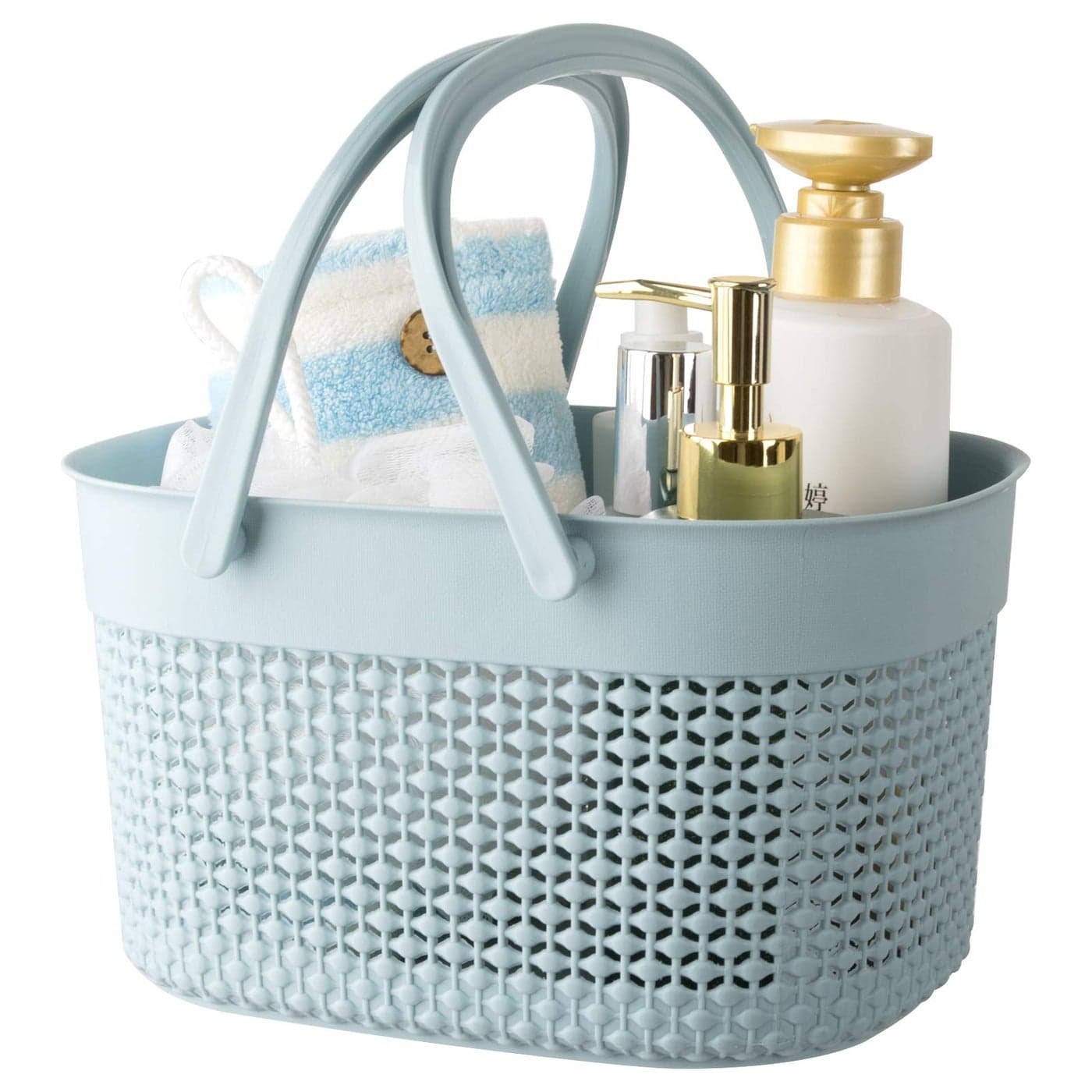 rejomiik Portable Shower Caddy Basket Plastic Organizer Storage Tote with Handles Toiletry Bag Bin Box for Bathroom College Dorm Room Essentials Kitchen Camp Gym Blue