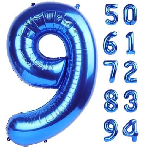 Navy Blue 9 Balloon Number Balloon 40 Inch Blue Party Decorations Giant Birthday Decorations for 9th 19th 29th 90th Number 9 Balloon