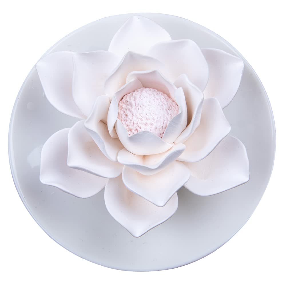 Essential Oil Passive Flower Diffuser Lotus Flower Porcelain Aromatherapy Diffusers for Small Mini Room Desk Decorative Bathroom Lotus