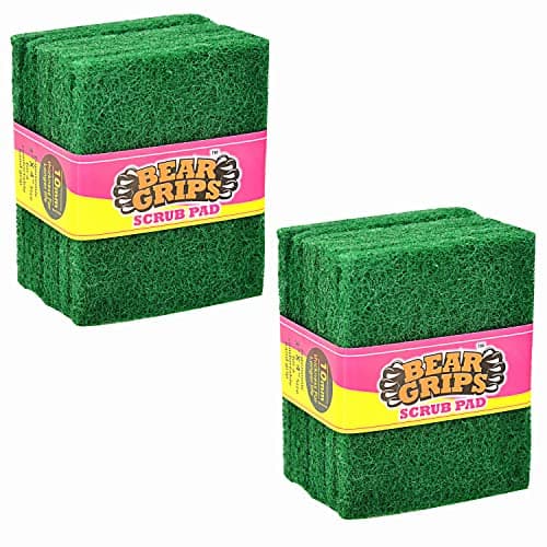 BEAR GRIPS Scrub pad for Utensils Cleaning in Kitchen Long Lasting Stain Removal Scrubber - Pack of 14