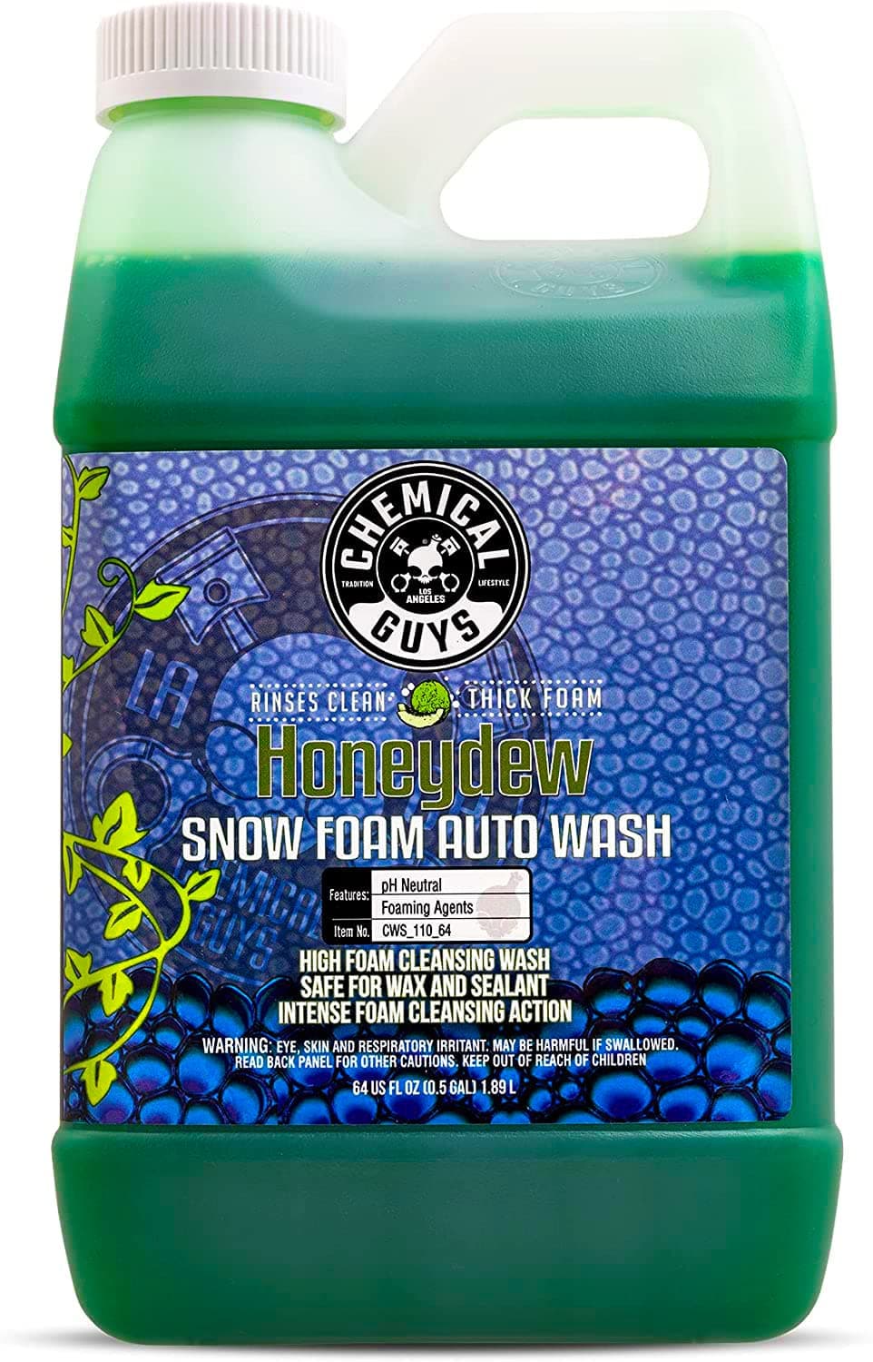Chemical Guys CWS20864 Watermelon Snow Foam Car Wash Soap (Works with Foam Cannons, Foam Guns or Bucket Washes) For Cars, Trucks, Motorcycles, RVs & More, 64 fl oz (Half Gallon) Watermelon Scent