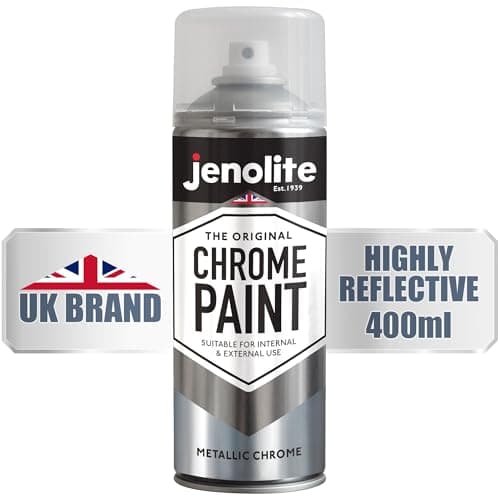 JENOLITE Chrome Spray Paint - Smooth Chrome Finish - Multi Surface Paint for Metal, Plastic & More - Suitable For Interior & Exterior Use - 400ml (13.52 oz)