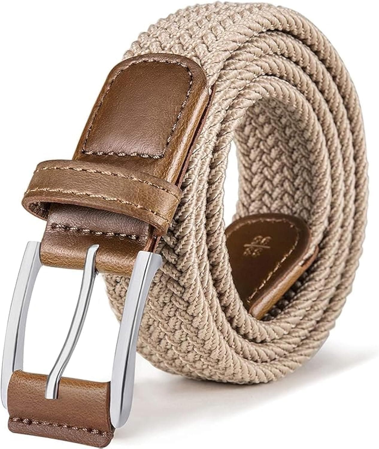Belts for Men Elastic, Belts Stretch Elasticated Belts, Braided Woven Nylon Work Belts for Casual Jeans Golf Shirts Pants Shorts, Casual Belts