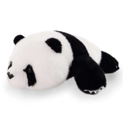 Furvana Plush Panda Stuffed Animal Black and White Weighted Plush Pillow 12 Soft Cuddly Toy for Kids and Girls Birthday Christmas