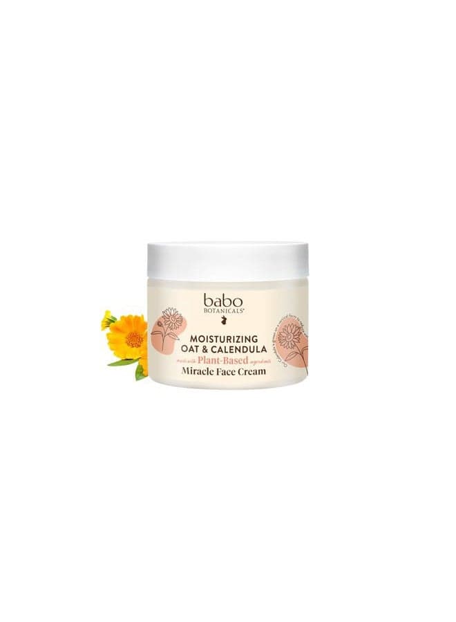 Moisturizing Oat & Calendula Miracle Face Cream - Shea Butter - For Dry or Sensitive Skin - For all ages - Vegan