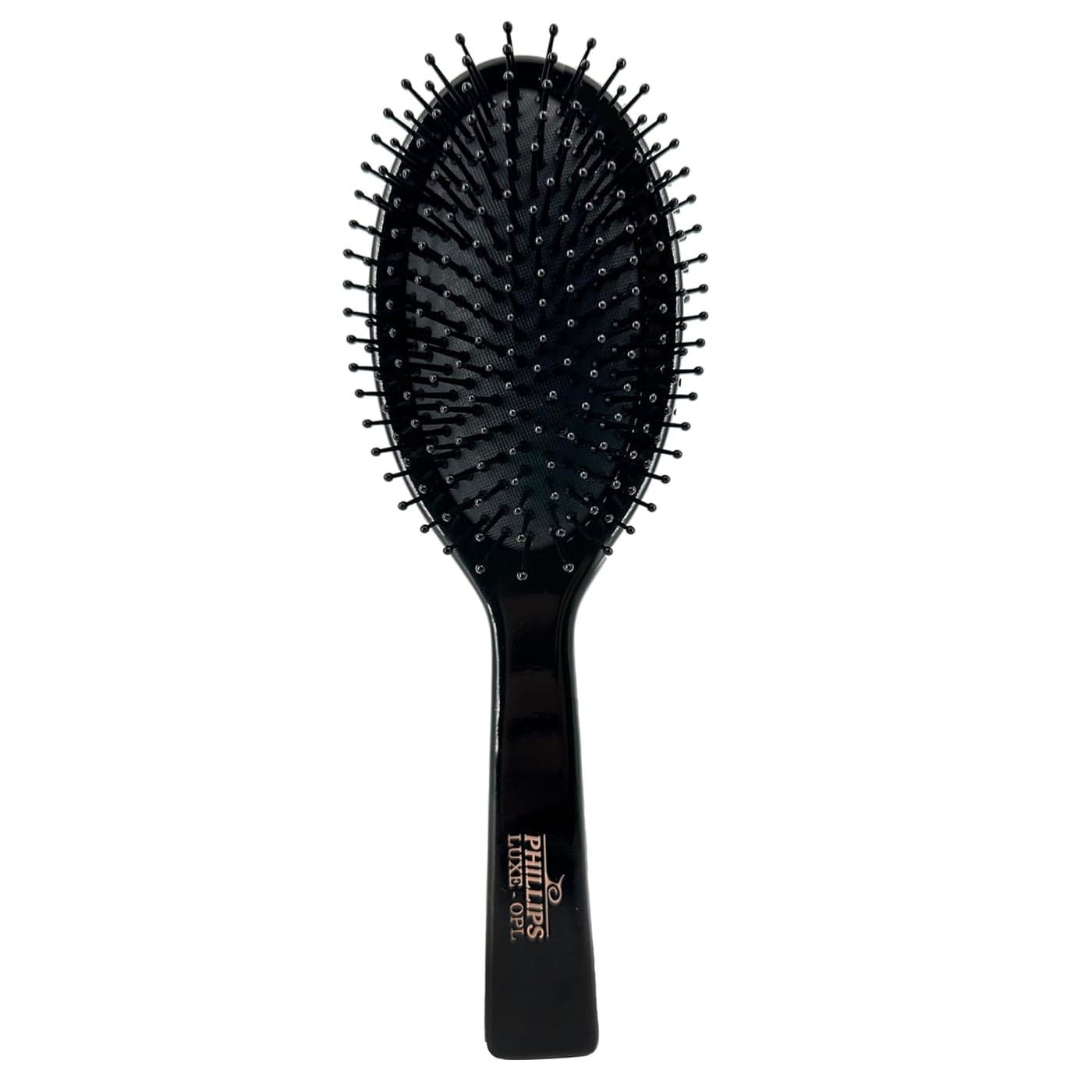 Phillips Brush Luxe Oval Paddle Hair Brush Sleek Black Color with Gold Accents 925 inch Detangler Paddle Brush from the Luxe Series by Phillips Brush