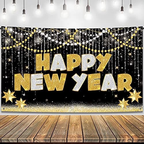 KatchOn Large Happy New Year Banner 72x44 Inch New Years Eve Party Supplies Happy New Year Backdrop for New Years Decorations 2026 NYE Decorations 2026 NYE Party Supplies 2026
