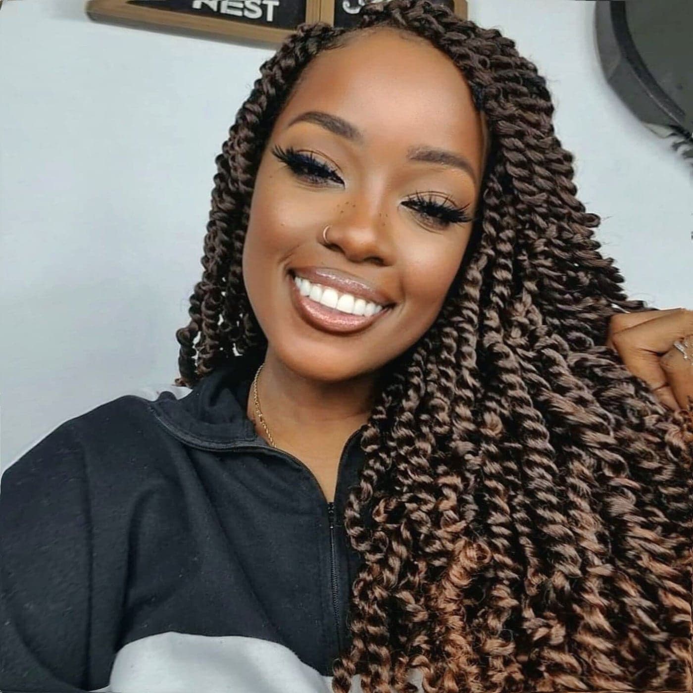 TOYOTRESS Tiana Passion Twist Hair 24 inch 8 Packs Ombre Brown PreTwisted Passion Twist Crochet hair PreLooped Passion Twists Crochet Braids Synthetic Braiding Hair Extension 24 Inch T1B30