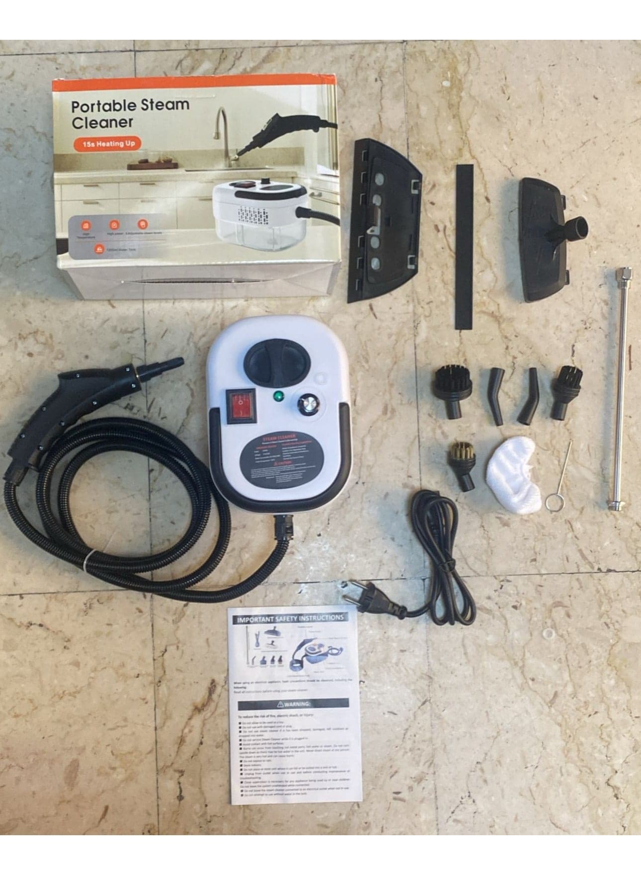 Steam Cleaner, 2500W Steam Cleaners for Home Use, Carpet Steam Cleaner with Brush Heads, High Temperature Pressurized Steam Cleaning Machine, Handheld Steam Cleaner for Car Couch Furniture Floors