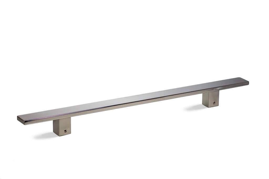 12 Inch Modern Stainless Steel Front Door Handle Chrome Mirror Polished Finish Sliding Barn Door Pull Internal External Pull Push Handle for Single or Double Doors Glass Doors Flat Rectangular Bar
