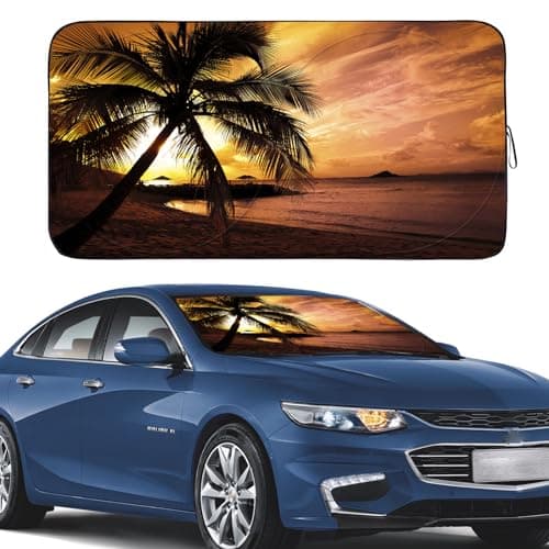 Gven Windshield Shade, Car Sun Shade for Front Windshield Sun Visor Protector Blocks UV Rays Foldable 210T Keep Your Vehicle Cool