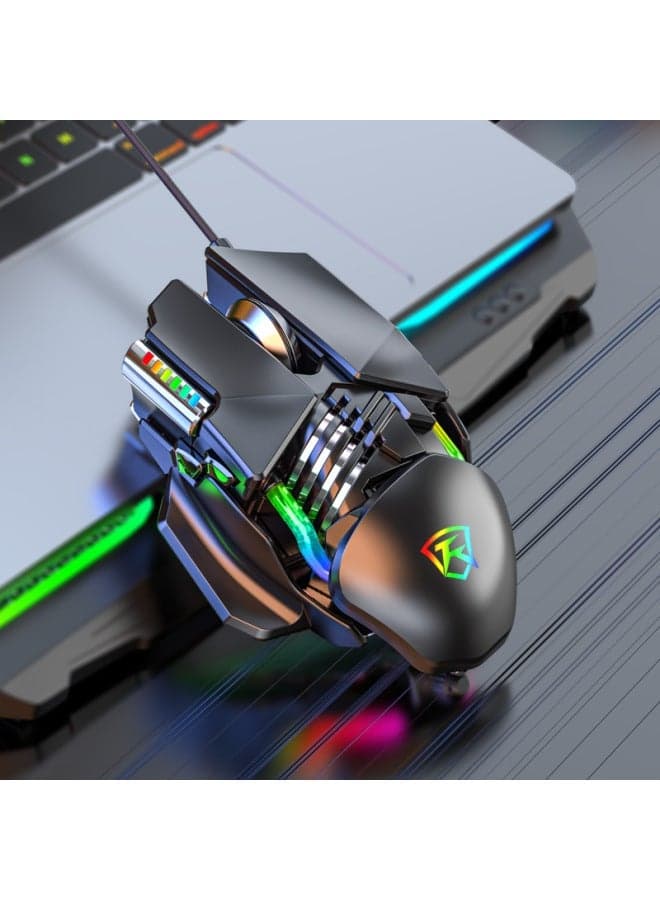 P3 Mechanical Rgb Mouse Wired Macro Programming Eat Chicken Computer Notebook Desktop Office Game E-sports-Color:wired Black