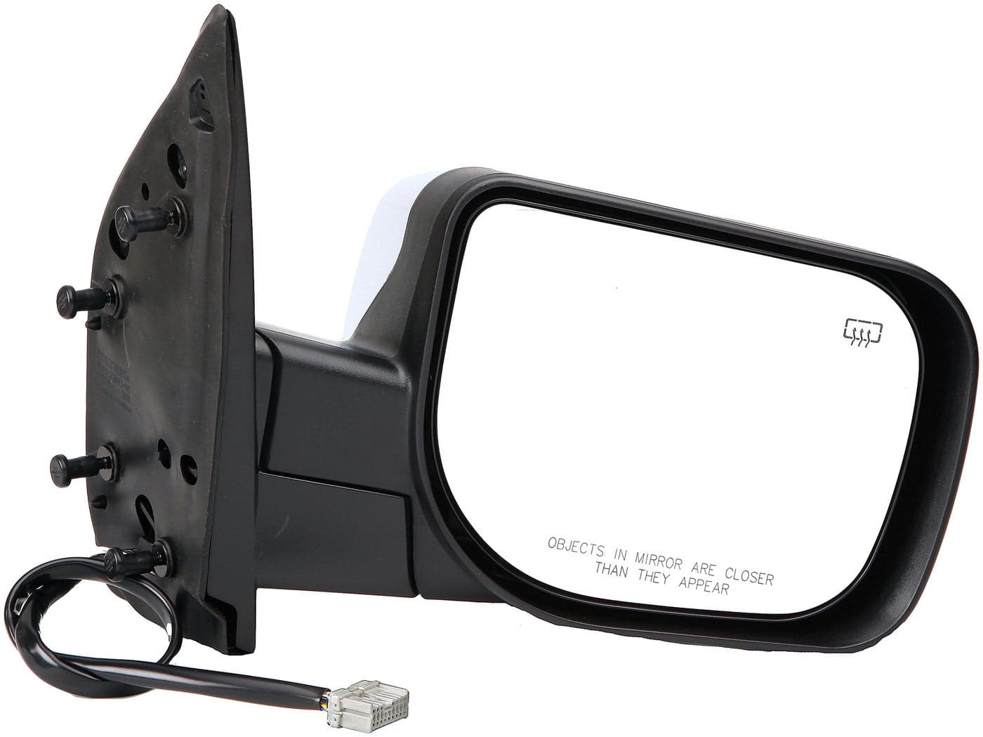 Dorman 9551750 Passenger Side Power Door Mirror Folding Compatible with Select Nissan Models Black and Chrome