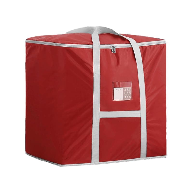 Kuber Industries Underbed Storage Bag Foldable Storage Bag Moisture Proof Dustproof Bedding Organizer Blanket Storage Bag with zipper Travel Moving Bag with Handle L ZH015RD Red