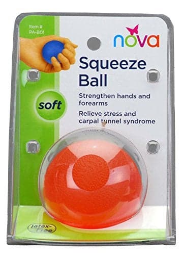 NOVA Hand Exercise Round Ball, Hand Grip Squeeze Ball for Strength, Stress and Recovery, Comes in 2 Resistance Levels - Orange Medium and Blue Firm
