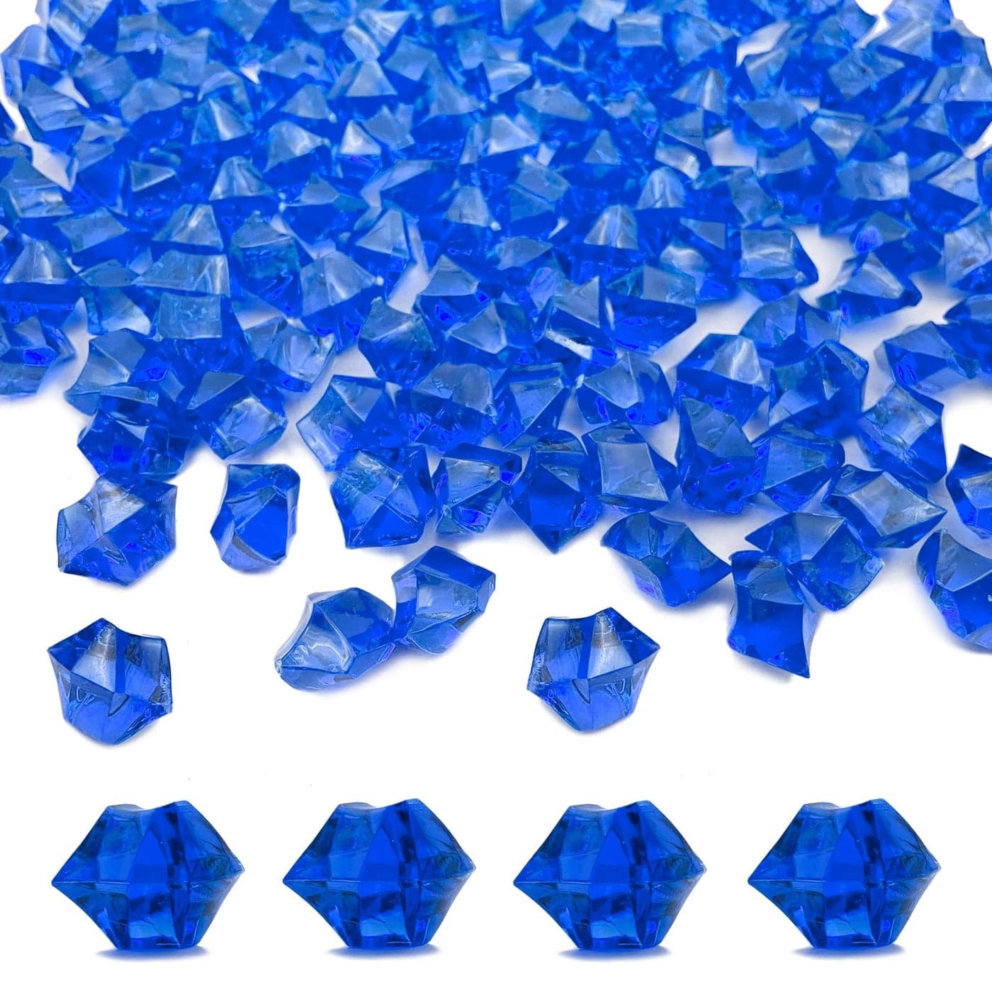 LYFJXX Fake Crushed Ice Cubes Vase Fillers 150 pcs 16 22mm Artificial Acrylic Crystal Rocks Diamonds for Vase FillersTable Scatter Party Favor Wedding Decoration086 062inchDarkblue