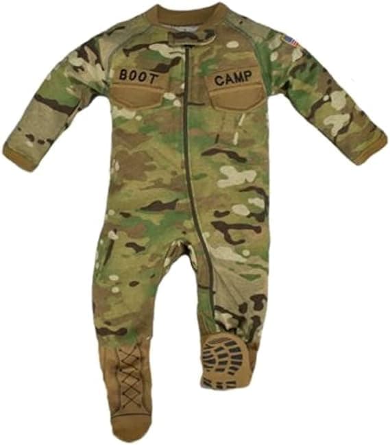Baby Trooper Boot Camp Baby Multicam Camouflage Pattern Zip Up Footed Sleep And Play Long Sleeve 1218 Months Camo
