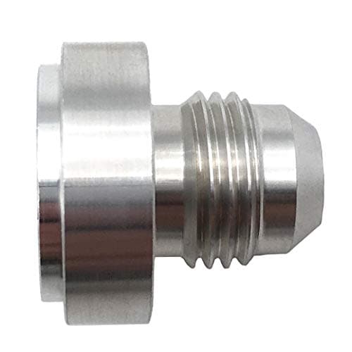 6AN Weld On Bung Fuel Hose Fitting Weldable 6 AN Male Flare Thread Natural Aluminum Pipe Adapters with Step