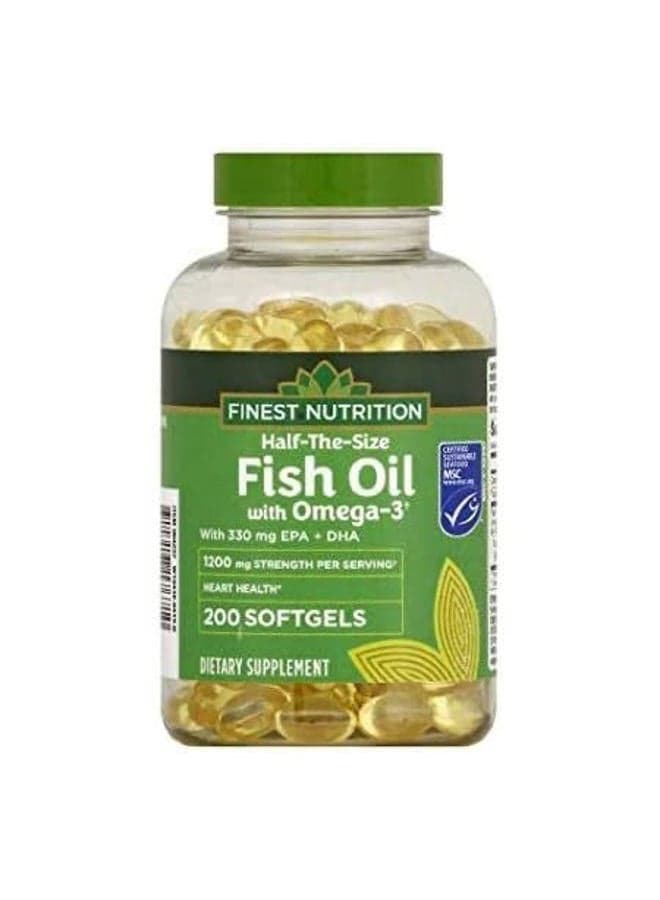 Half-The-Size Fish Oil 1200 mg Softgels 200.0 ea x 2 Pack