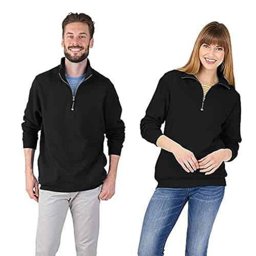 Charles River Apparel Mens Crosswind Quarter Zip (Regular & Big-tall Sizes) Sweatshirt, Black, 3X-Large US