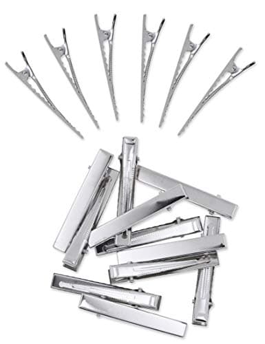 Metal Alligator Hair Clips for Hair Bows, Thick Thin Hair Cutting, Hairdressing, Curl, Professional Salon, Women & Girls by Mandala Crafts, Silver, Pack of 200, 5.6CM or 2.25 Inches