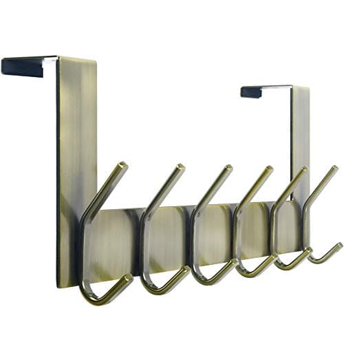 WEBI Over The Door Hooks for Hanging,Over The Door Towel Rack,Over Door Coat Hanger Over Door Coat Rack for Hanging Towels,Hats,Clothes,Behind Back of Bathroom,Bronze