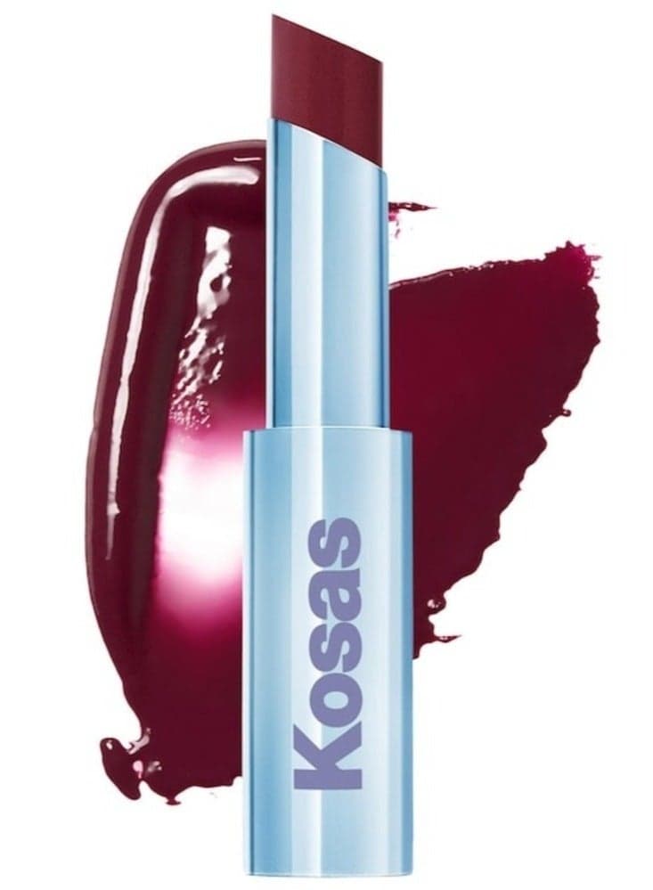 Kosas Wet Stick Moisturizing Shiny Sheer Lipstick with Ceramides Bikini Blaze - Cool Vibrant Magenta 3g