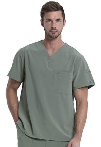 Dickies EDS Essentials Men Scrubs Top Tuckable V-Neck DK635, XL, Olive