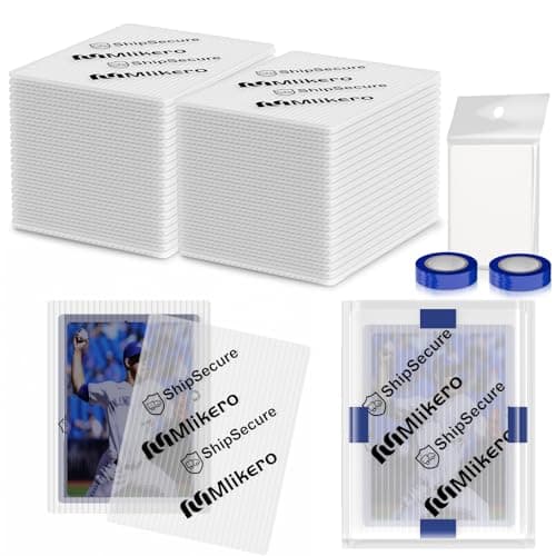 120 Pack Trading Card Shipping Protectors 35 x 45 Plastic Card Protector with Tape Rolls for Mailing Sports Cards