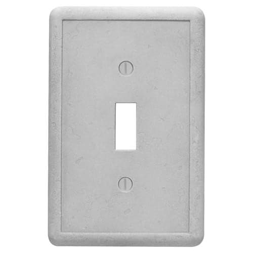 Questech Light Switch Cover, Single Toggle Wall Plate for Electrical Outlets, 1-Gang Single Switch Plates Standard Size Receptacle Cover, Decorative Tumbled Texture, Gray