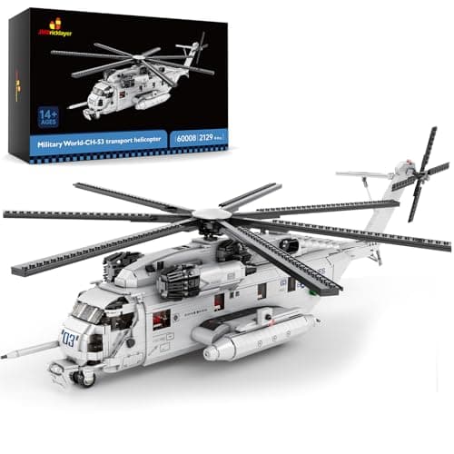 JMBricklayer CH-53 Helicopter Building Set 60008, Military Transport Helicopter Toy Aircraft Model Kit, Ideal Airplane Toy Gifts for Kid 14+, Adults and Military Fans
