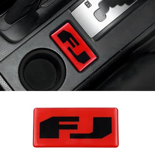 Aosseiye Red Car Interior Crystal Stickers for Toyota FJ Cruiser 2007-2023 Center Console Gear Shift Panel Cover Stickers FJ Logo Patch Interior Accessories