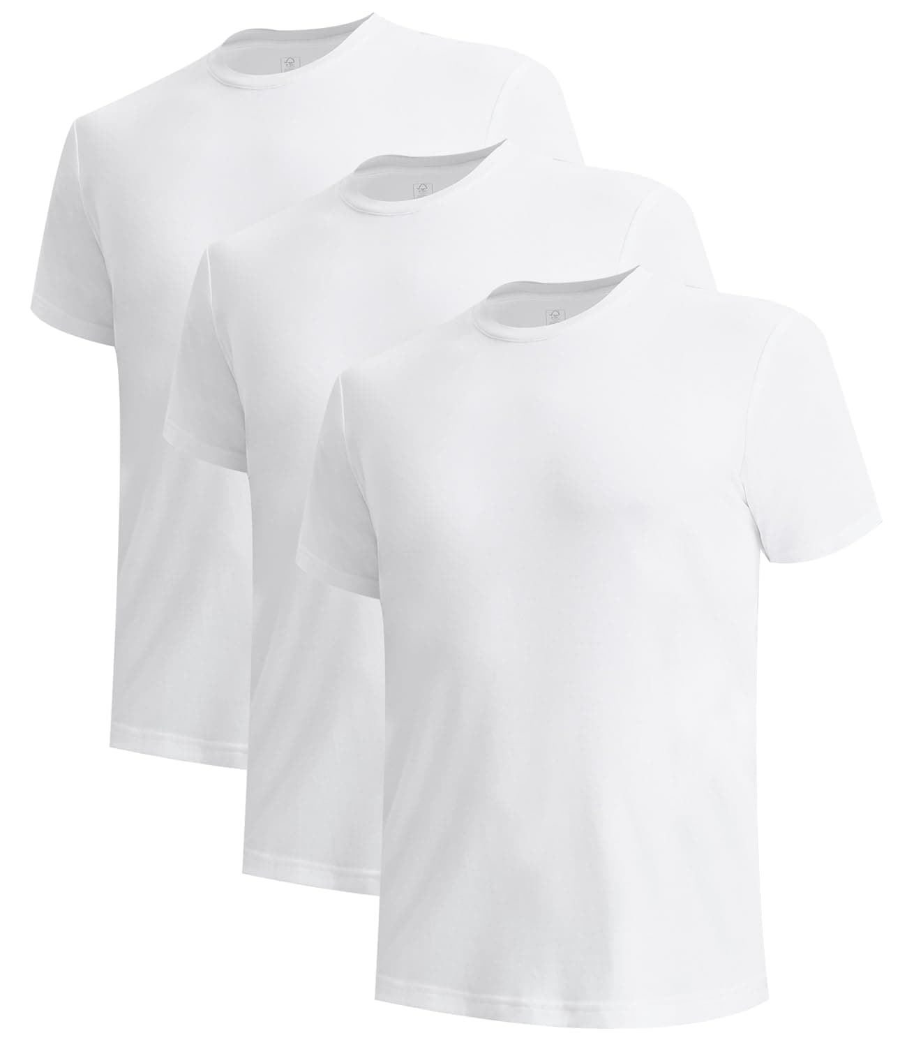 BAMBOO COOL Men's Undershirts Moisture-Wicking Crewneck T Shirts, Breathable Stretch Soft Tees for Men, 3 Pack