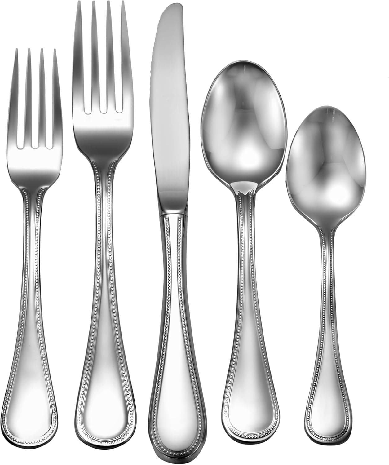 Liberty Tabletop Pearl 45piece 1810 Flatware Set Service for 8 Includes Serving Pieces Silverware Made in USA