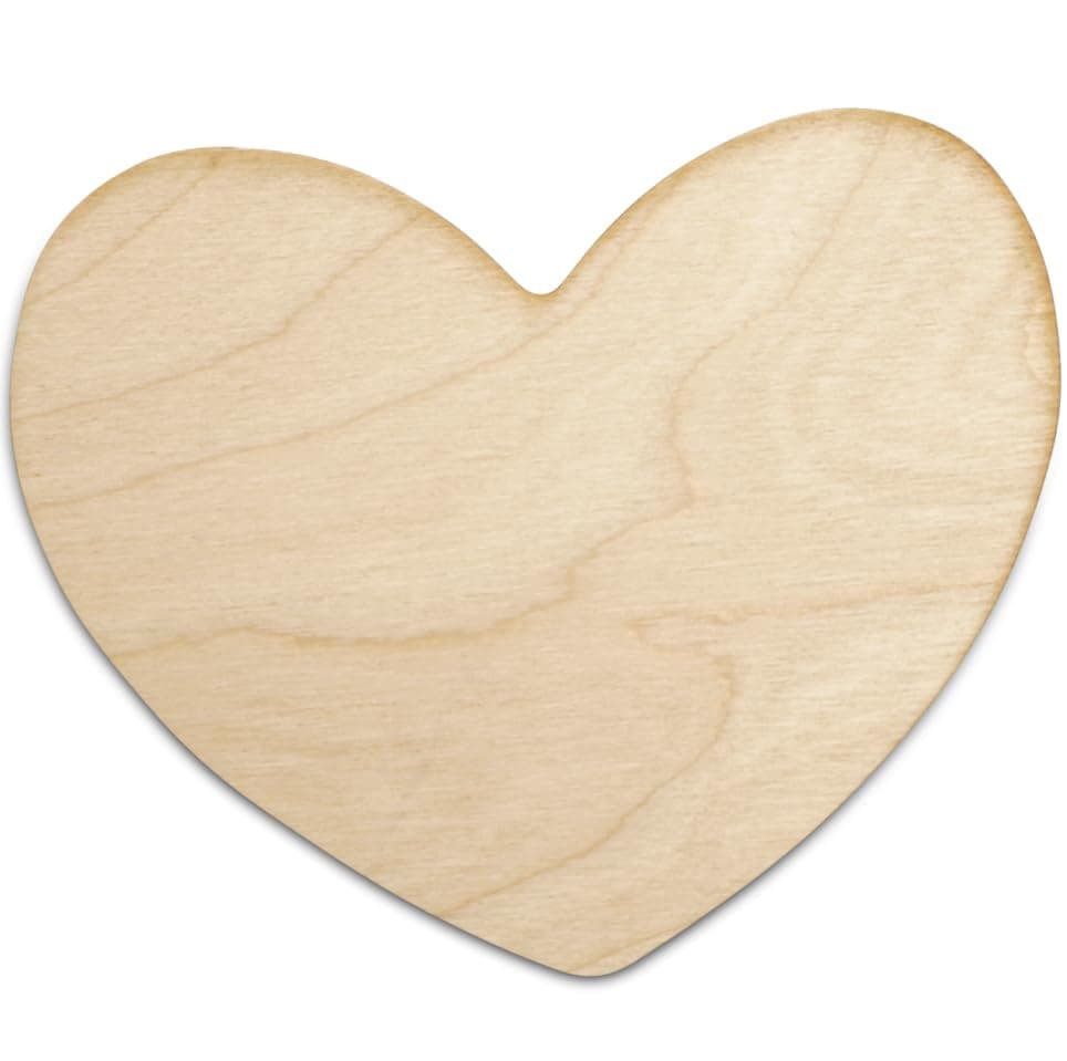 DIY Wooden Heart Cutouts for Crafts 512 inch 18 inch Thick Pack of 5 Unfinished Shapes for Valentines Day Dcor by Woodpeckers