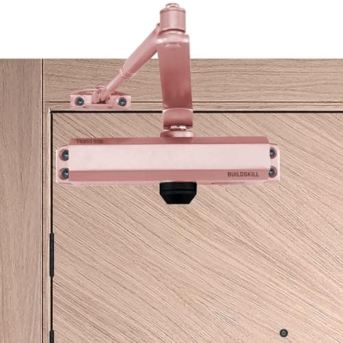 Buildskill Hydraulic Door Closer with Scissors Arm, Door Closer for Wooden Door, Aluminium, Metal Door, Automatic Door Closer for Home, Door Stopper with Adjustable Speed, 65 Kg, Rose Gold (Pack of 1)