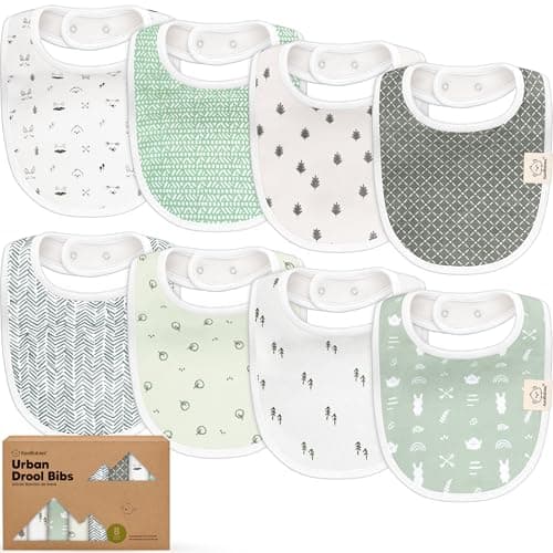KeaBabies 8Pack Organic Baby Bibs for Drooling and Teething Soft Cotton Bibs for Baby Girl Boy Extra Absorbent Easy to Clean Put On for Toddler Newborn Infant 024 Months Nordic