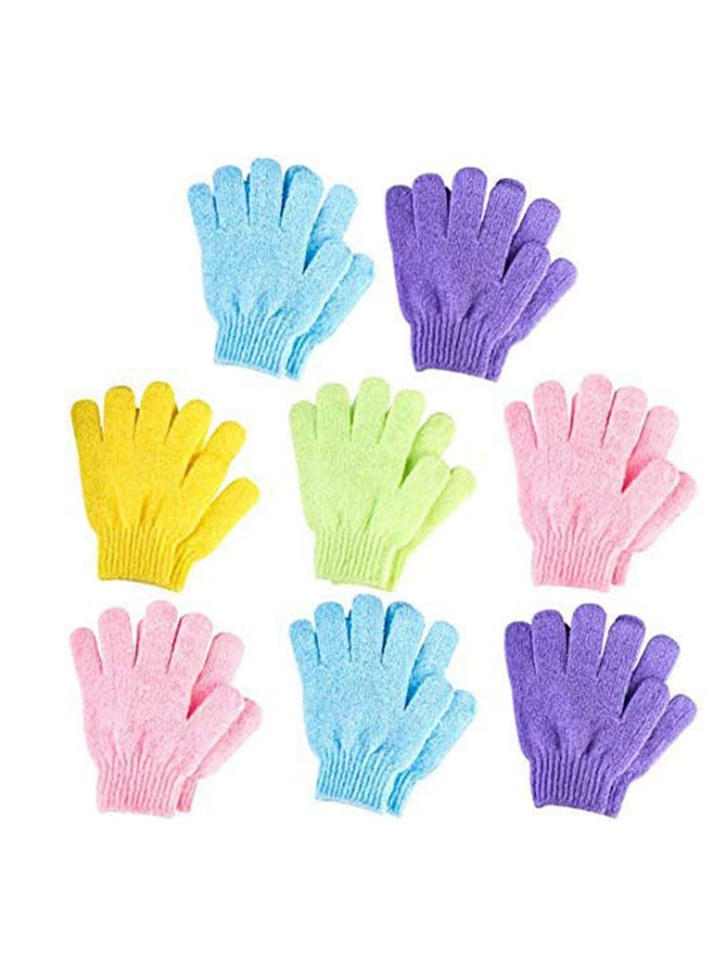 8 Pairs Double Sided Exfoliating Gloves Bath Shower Body Scrubbing 5 Colors