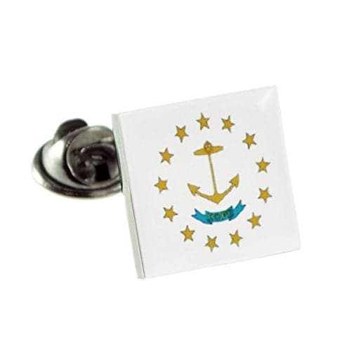 USA American Rhode Island State Flag Lapel Pin Badge