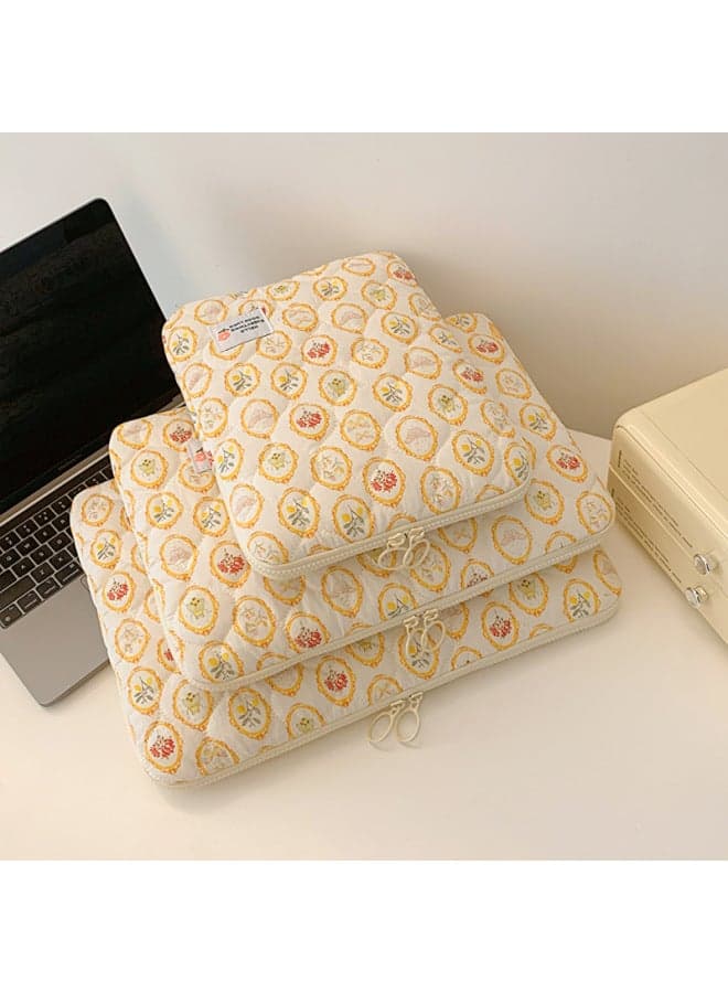 Cartoon 11-inch Ipad Tablet Computer Liner Bag 14-inch Laptop Storage Bag 15-inch Computer Bag-Color:Flower Pattern-Size:11-inch