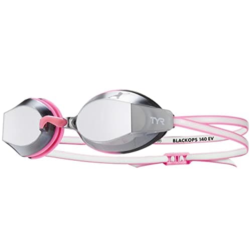 TYR Black Ops 140 EV Racing Mirrored Swim Goggles Women's Fit, Silver/Pink