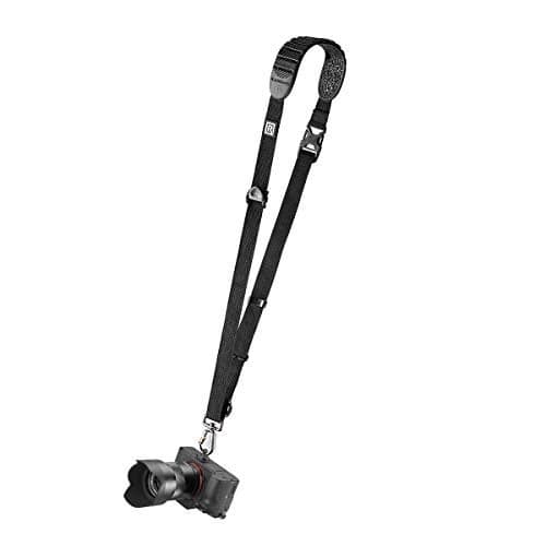 BLACKRAPID Cross Shot Black Camera Sling for left-handed and right-handed photographers.