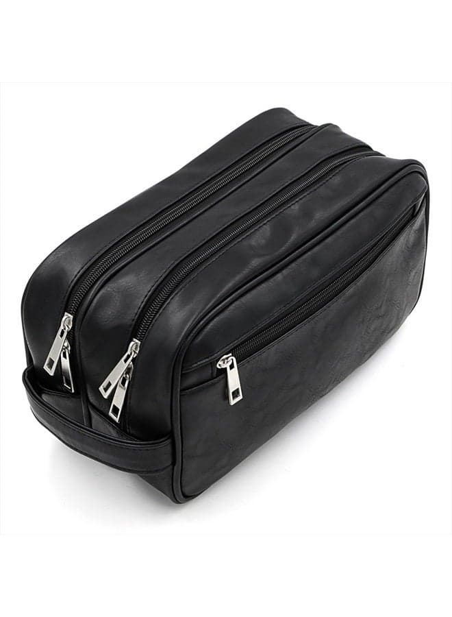 Toiletry Bags, Sumnacon Unisex PU Leather Waterproof Travel Toiletry Bag Organizer Perfect for Shaving Grooming Dopp Kit & Household Business Vacation, Cosmetic Bag with Portable Handle