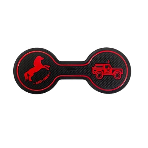 LSAUTO Compatible with Ford Bronco 2021-2025 Car Cup Holder Coaster Offroad, Silicone Car Decorative Water, Bronco Car Accessories (RED)