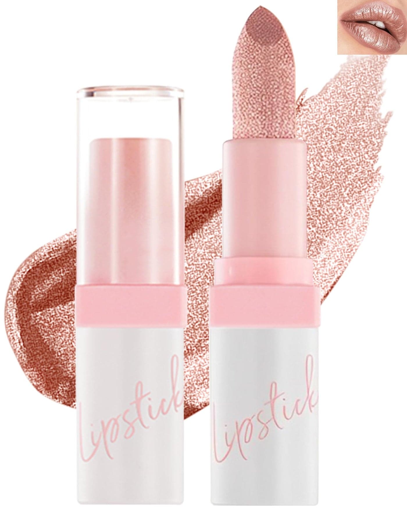 Diamond Glitter Matte LipstickLong Lasting Waterproof Shine Lip GlossNude Pink Metallic Sparkling High Pigment Lip stain TintFullCoverage Lipgloss Lip MakeupMothers Day Gift for Women Girl09
