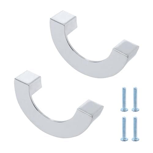 Geesatis 2 Pcs Semicircle Cabinet Handles Wardrobe Drawer Nickel Brushed Pull Handles Knobs for Home Kitchen Decorative Handles Hardware, with Mounting Screws, 2.5" Hole Center