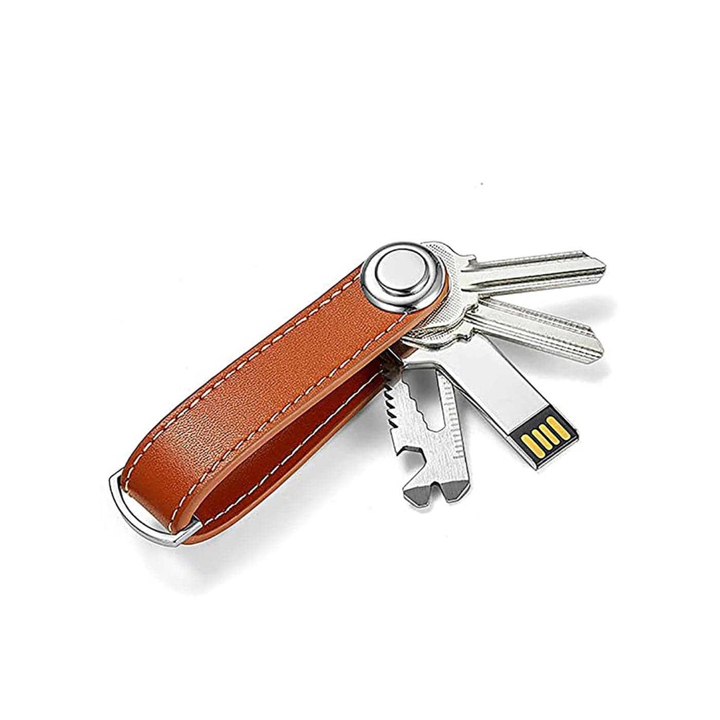Smart Key Organizer Compact Key Holder Leather Keychain Folding Pocket Key Holder Chain