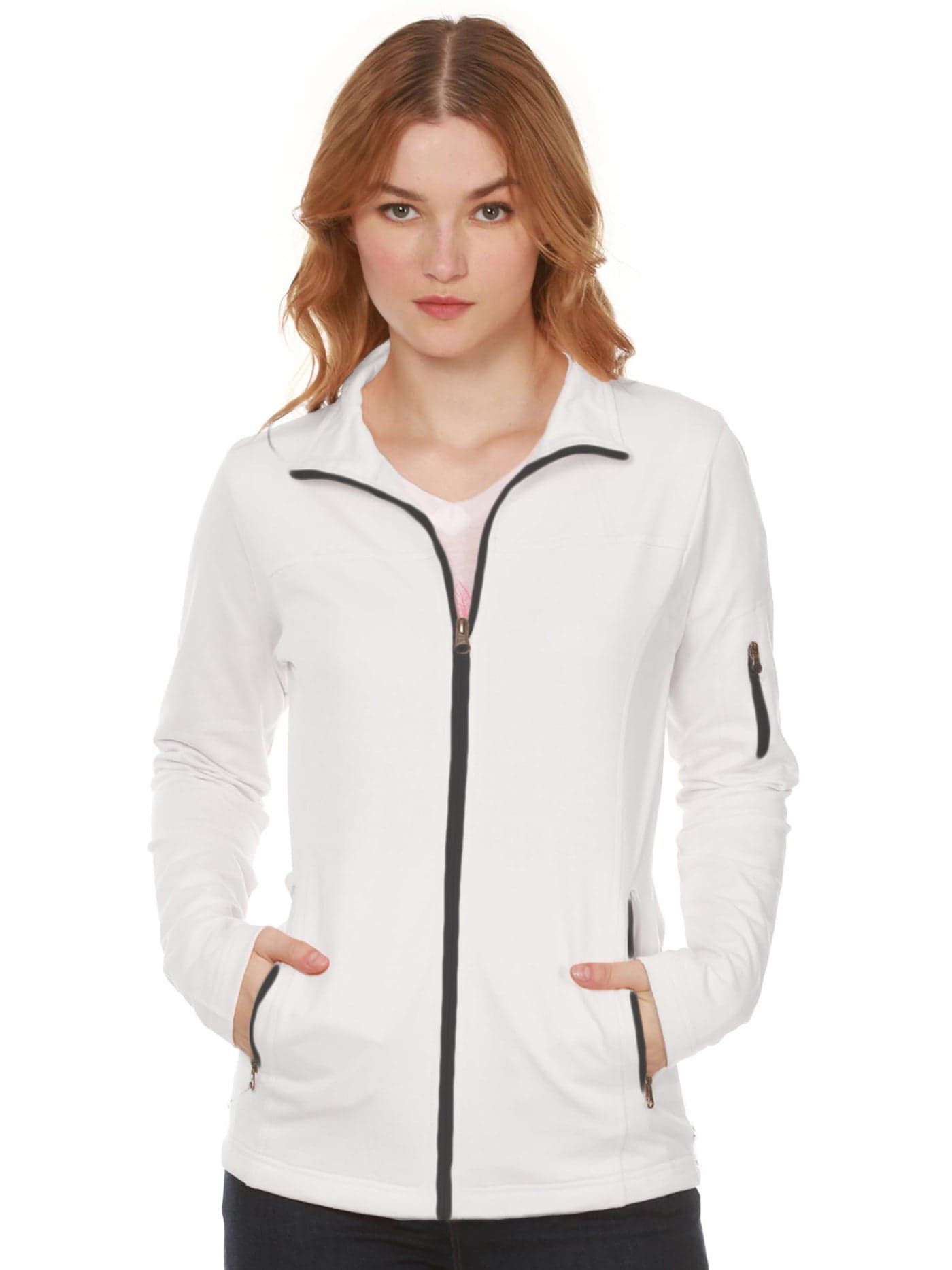 Zuperb Cotton Women's Standard Length Jacket (Wzb-Track- Jacket_White_L)
